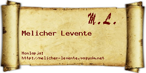 Melicher Levente névjegykártya